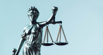 Lady Justice statue in law office